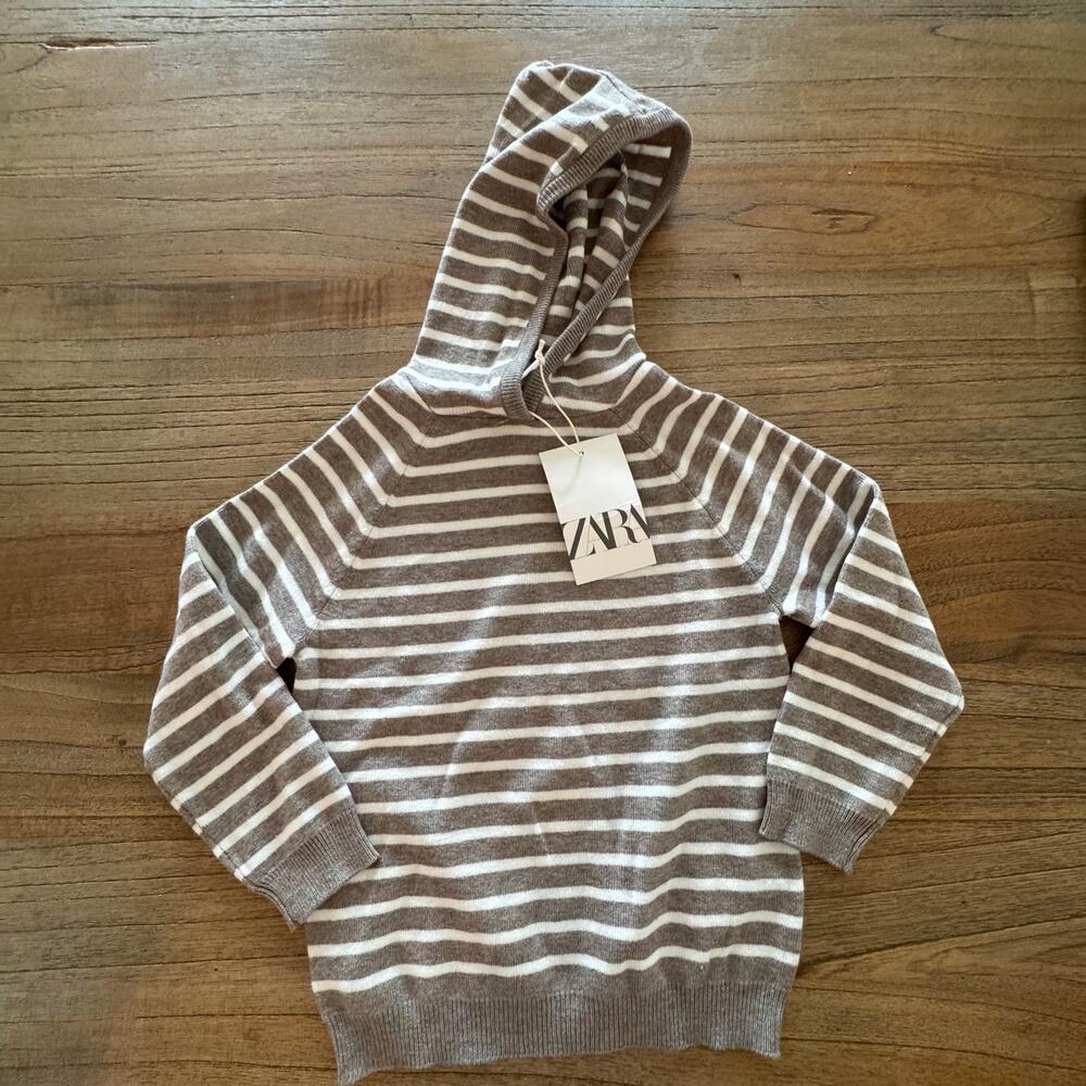Zara Hooded Striped Sweater - Size 5 years